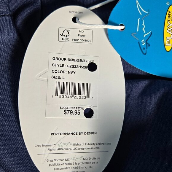 NWT Greg Norman Crossover Flounce Pull-On Golf Skort 18" - L Navy - Picture 5 of 6